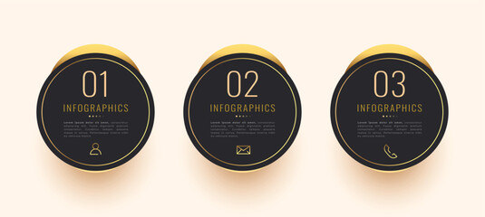 Wall Mural - three category options infographic banner for premium presentation