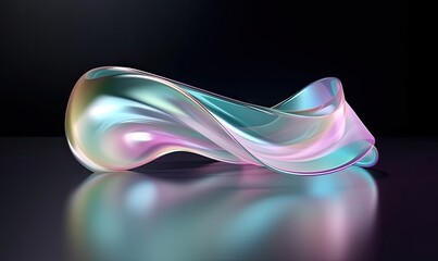 transparent glass ribbon reflects the vibrant colors of the rainbow creating using generative ai too