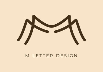 Wall Mural - Unique Mono line design of M initial letter