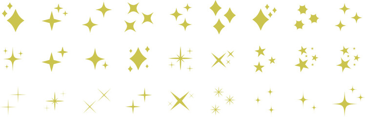 Wall Mural - Stars set icons.Shine icons. Christmas vector symbols isolated.Sparkle star icons.