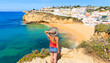 © M.studio - Tour tourism in Portugal,  atlantic ocean and beautiful tropical beach- Carvoeiro,  Algarve- summer beach vacation concept
