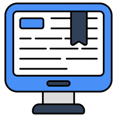 Sticker - A premium download icon of computer bookmark 