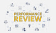 © teguhjatipras - performance review concept with icon set with big word or text on center