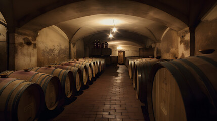 Comte cheese in maturing cellar