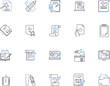 © michael broon - Editing outline icons collection. Edit, Editing, Modify, Enhance, Improve, Revise, Reorganize vector and illustration concept set. Crop, Process, Reshape linear signs