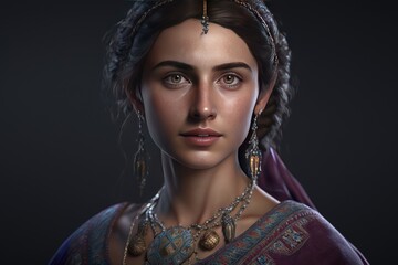 Romani nomad in traditional clothes, created with generative ai