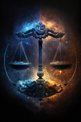 Wall Mural - libra astrological sign in space generative ai