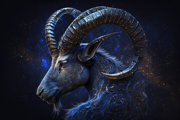 Wall Mural - capricorn in space astrological sign generative ai