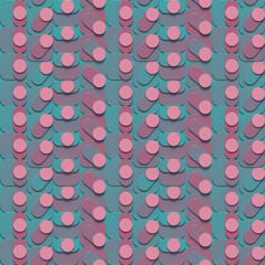 Fototapete - 3d rendering digital illustration of abstract geometric neon pattern. Digital background