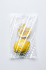 Wall Mural - Lemon in Plastic Bag. Ai generative