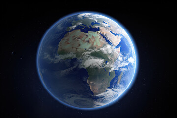 Wall Mural - realistic earth planet in space. created with generative ai technology