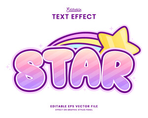 Wall Mural - decorative star editable text effect vector design