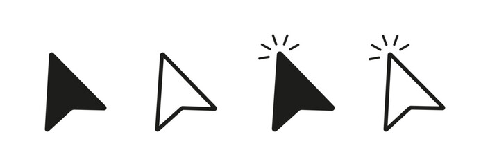 Computer mouse click cursor icons set. Click web button.  Flat icon, vector format. EPS 10 