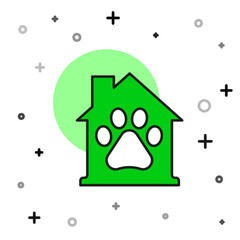 Sticker - Filled outline Pet house icon isolated on white background. Vector