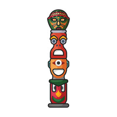 Wall Mural - Totem vector icon.Color vector icon isolated on white background totem.