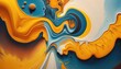 Chromatic Fusion: An Intense Abstract Experience - Mustard Yellow and Dusty Blue - Generative Artwork