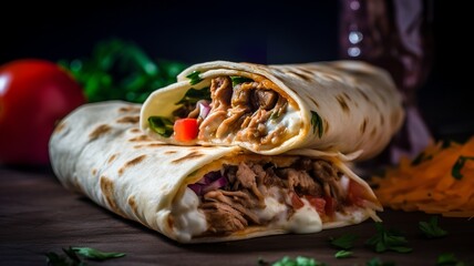 Wall Mural - Shawarma Delight - A Middle Eastern Wrap that will leave your taste buds wanting more