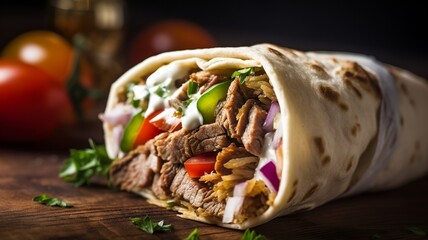 Wall Mural - Shawarma Delight - A Middle Eastern Wrap that will leave your taste buds wanting more