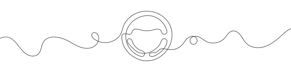 Wall Mural - steering wheel symbol in continuous line drawing style. line art of steering wheel icon. vector illu