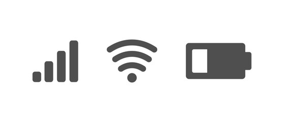 Wall Mural - notification bar wireless network battery icons vector illustration