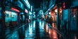 © SK - night lights, neon, torii, city street, tokyo premium photo,