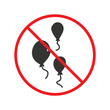 Prohibited balloon vector icon. No balloon icon. Forbidden helium balloons icon. No helium balloon sign. Warning, caution, attention, restriction, danger flat sign design. UX UI icon symbol pictogram