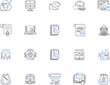 © michael broon - College outline icons collection. Education, University, Learning, Tuition, Campus, Major, Degree vector and illustration concept set. Admission, Study, Student linear signs