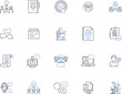 © michael broon - Recruitment outline icons collection. Hiring, Interviews, Staffing, Job-seeking, CVs, Candidates, Skills vector and illustration concept set. Resumes, Networking, Outreach linear signs