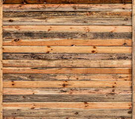 Wall Mural - Natural Orange Wood Wall with Weathered Texture