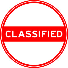 Sticker - Red color round seal sticker in word classified on white background