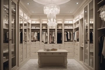 ..Luxurious dressing room walk in closet with gorgeous lighting.