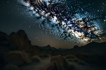 Starry Night Sky with the Milky Way. Generative AI