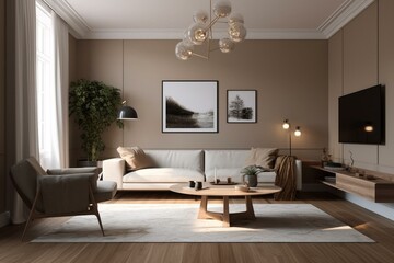 Wall Mural - Interior mockup 3d. Generative AI