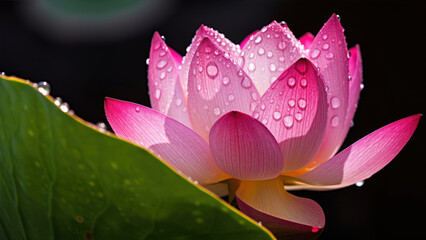 flower lotus with water drops generative ai