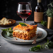 lasagna with wine, Generative AI
