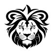 © Mieszko9 - Lion head tattoo. Black and white vector illustration isolated on white background.