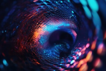 Wall Mural - abstract background with blue and purple bokeh defocused lights. generative ai