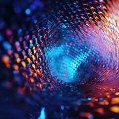 Wall Mural - abstract background with blue and purple bokeh defocused lights. generative ai