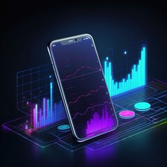 Wall Mural - Forex chart for the stock market. Smart investment technology, global financial investment network, and economic trends are all examples of smart investment technology. generative ai