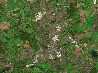 Canvas Print - Watford, England - Great Britain. Low-res satellite. No legend