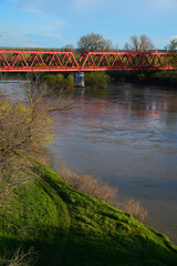 Wall Mural - Railway bridge in Arad over Muires river, Romania, Europe