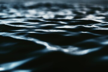 Closeup of dark blue water texture at Lake Tahoe, California