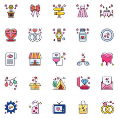 Love icons pack. Love symbols collection. Graphic icons element.