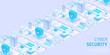 © Ico Maker - Cyber security concept. Antivirus, encryption, cloud data protection. Software development. Safety internet. Online information protect. Digital technology isometric vector background.