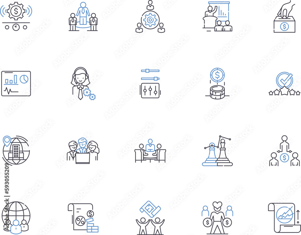 Objectives and Key Results outline icons collection. Goals, Objectives ...