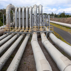 Wall Mural - Green energy geothermal power station pipeline