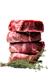 Wall Mural - raw meat BBQ isolated on transparent background