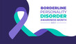 © Neelrong - Borderline Personality Disorder Awareness Month background or banner design template celebrate in may