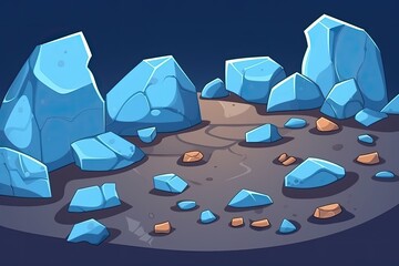 Wall Mural - icebergs floating in a calm ocean under a blue sky. generative ai