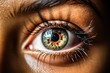 a beautiful close-up of a human eye. taking macro photos. Generative AI